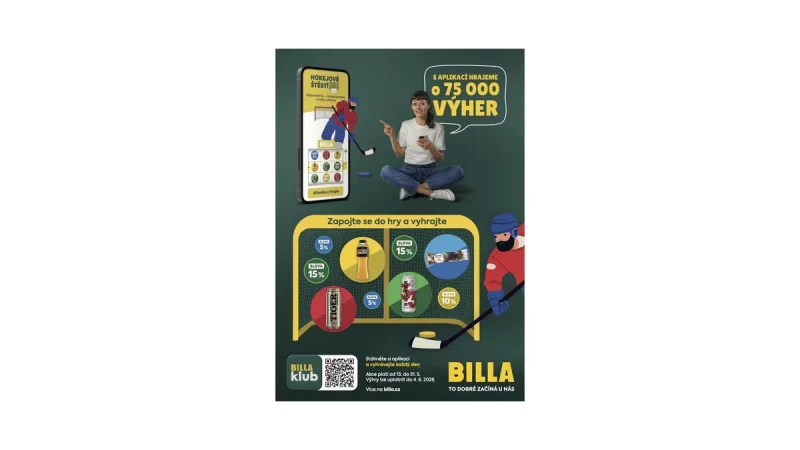 Hokejové štěstí s BILLA: vyhrajte okamžitě