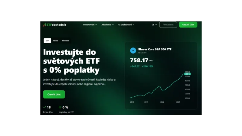 Investujte jednoduše s ETFobchodníkem bez poplatků