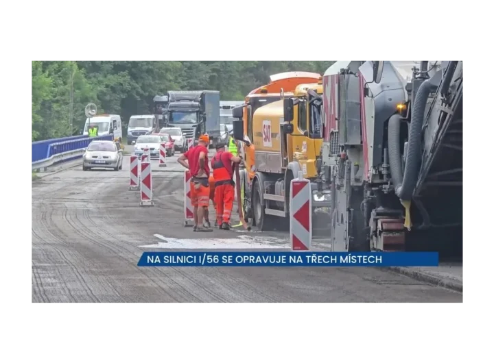 Aktuální oprava silnice I/56 u Frýdlantu a Starých Hamrů