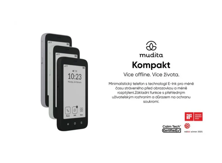 Mudita Kompakt: Nový telefon s E-Ink technologií