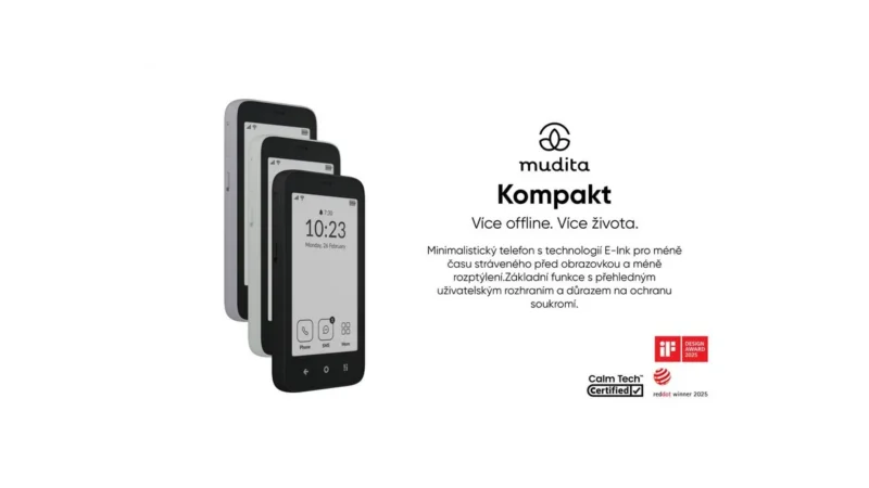 Mudita Kompakt: Nový telefon s E-Ink technologií